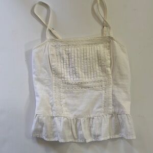 Abercrombie and fitch white lace tank top